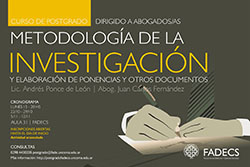 METODOLOGÍA DE LA INVESTIGACIÓN PARA ABOGADOS/AS - INSCRIPCIONES ABIERTAS